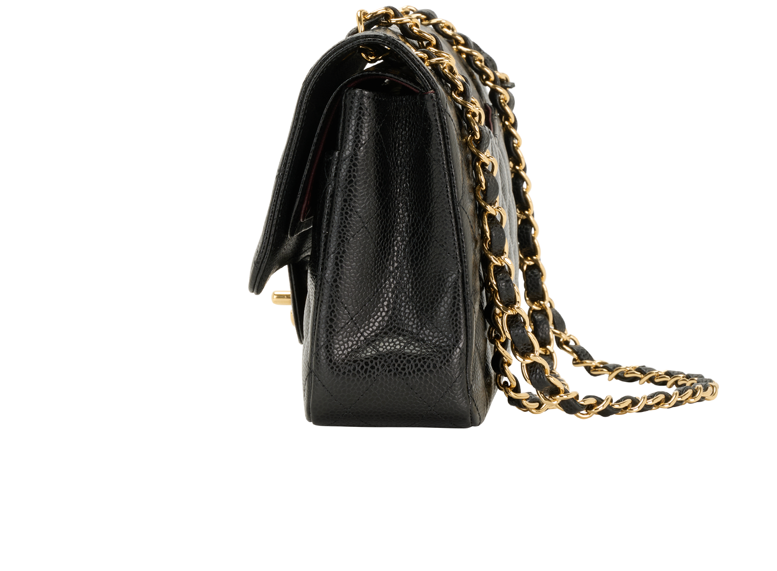 Medium Classic Double Flap, &pound;6,100, Handbags, Black, Caviar, Bottom view